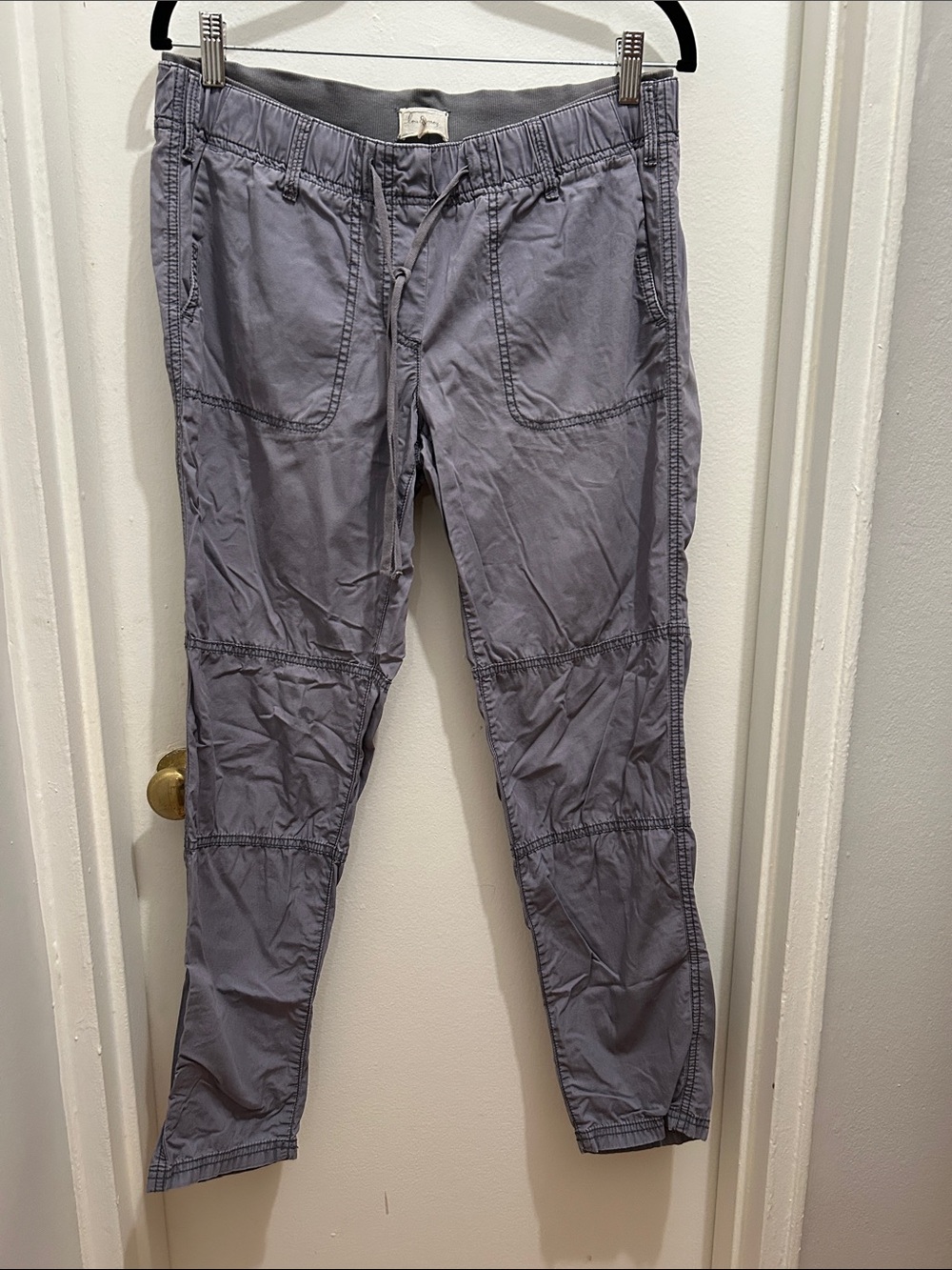Lou & Grey Cropped Utility Jogger Pants in Dusty Gray